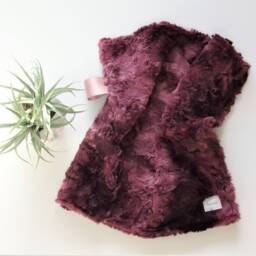 Burgundy Lovey Blanket, Minky Baby Girl Modern Pink Lovey, Tag Ready To Ship - thumbnail 2