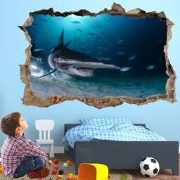 Hammerhead Shark Wall Sticker Mural Decal Poster Print Art Home Office Decor Animal Ocean Fish Hb5 - thumbnail 2