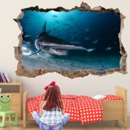 Hammerhead Shark Wall Sticker Mural Decal Poster Print Art Home Office Decor Animal Ocean Fish Hb5 - thumbnail 3
