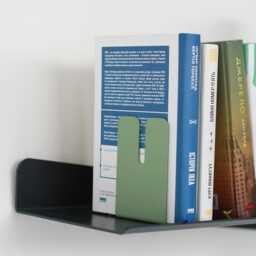 Green Metal Bookend Set Of 2, Minimalistic Book Ends, Modern Pair, Unique Bookends, Housewarming Gift For Lover - thumbnail 3