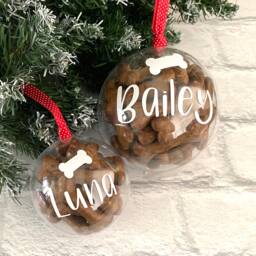 Dog Christmas Gift, Personalised Treat Bauble, Decoration, Treat, Gift For My Dog, Stocking Filler - thumbnail 3