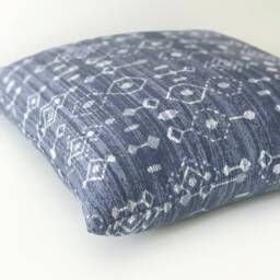 Navy Blue Ikat Pillow Cover Moroccan Boho Accent - thumbnail 3