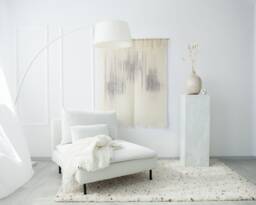 Cloud Dip Dye Wall Hanging - Handwoven Gray Gradient Tapestry Wabi Sabi Japandi Art Neutral Textile Decor Living Room Bedroom - thumbnail 1
