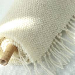 Cloud Dip Dye Wall Hanging - Handwoven Gray Gradient Tapestry Wabi Sabi Japandi Art Neutral Textile Decor Living Room Bedroom - thumbnail 4