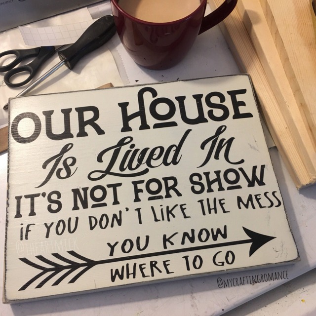 Our House Is Lived in Not For Show Sign - Funny Farmhouse Decor Rustic Wall Art Handmade Wood