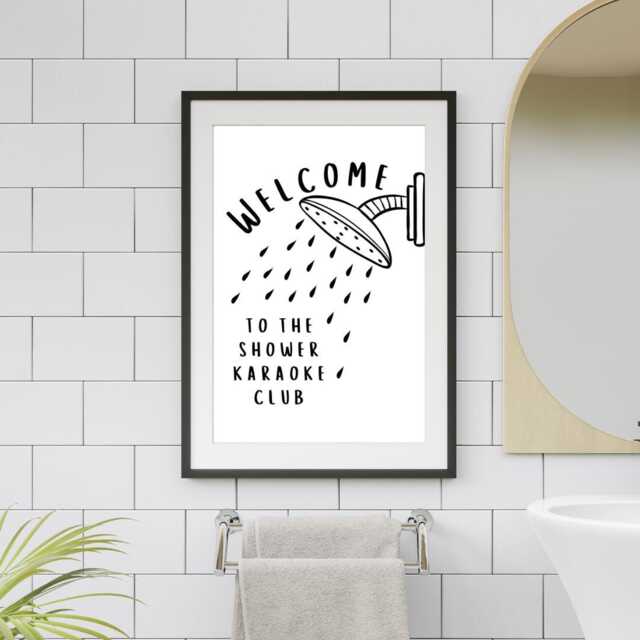 "Funny Bathroom Print - ""Welcome To The Shower Karaoke Club" - image 1
