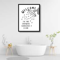 "Funny Bathroom Print - ""Welcome To The Shower Karaoke Club" - thumbnail 3