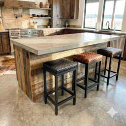Genuine Leather Bar Stool - Diamond Stitch Design Counter Height Steel Frame - Fp - thumbnail 3