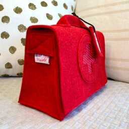 Children's Doctor's Bag, Travel First Aid Kit, Optionally With Name Tag + Accessories, Red Wool Felt - thumbnail 2