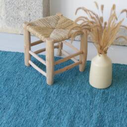 Medium Teal Blue Rug 150x100 cm, Bedroom Rug, Kids Entry Bathroom Bohemian Contemporary Washable - thumbnail 4