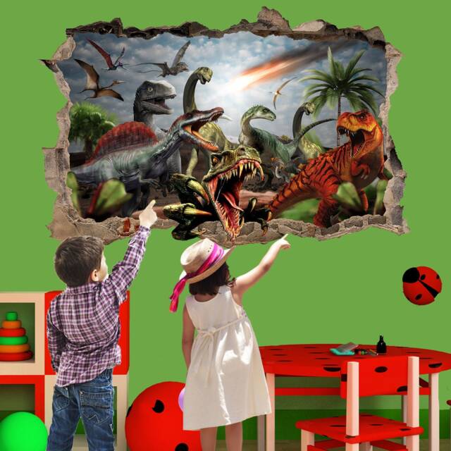 Dinosaur Dinosaurs Meteor Wall Sticker Mural Poster Decal Room Office Nursery Decor Id628 - image 1