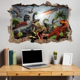 Dinosaur Dinosaurs Meteor Wall Sticker Mural Poster Decal Room Office Nursery Decor Id628 - thumbnail 2
