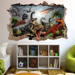 Dinosaur Dinosaurs Meteor Wall Sticker Mural Poster Decal Room Office Nursery Decor Id628 - thumbnail 3