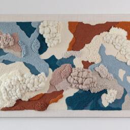 Blue Lagoon - Sculptural Wall Art Abstract Textile 3D Woven Tapestry - thumbnail 3