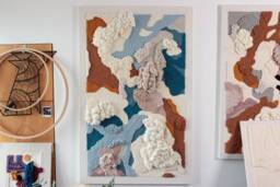 Blue Lagoon - Sculptural Wall Art Abstract Textile 3D Woven Tapestry