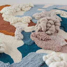 Blue Lagoon - Sculptural Wall Art Abstract Textile 3D Woven Tapestry - thumbnail 4