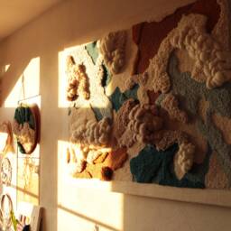 Blue Lagoon - Sculptural Wall Art Abstract Textile 3D Woven Tapestry - thumbnail 2