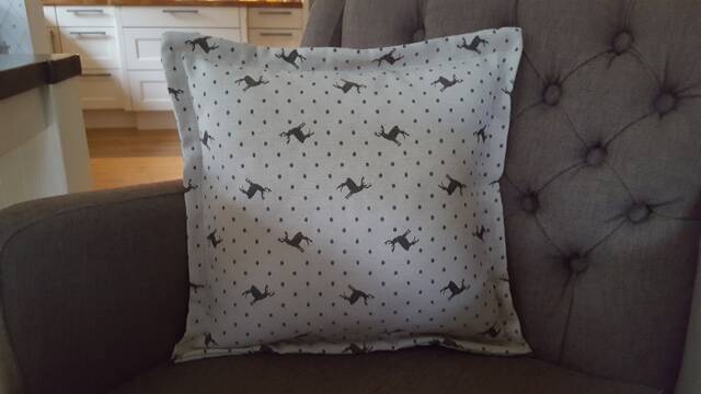 Christmas Pillow - Jacquard Cushion Cover - Beige/Grey Moose With Dots in Four Different Sizes - image 1