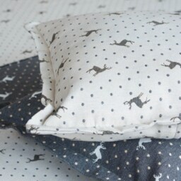 Christmas Pillow - Jacquard Cushion Cover - Beige/Grey Moose With Dots in Four Different Sizes - thumbnail 2