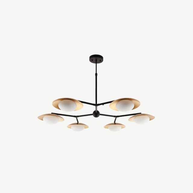 1950's Mid Century 6 Light Modern Raw Brass Pendant Sputnik Chandelier Light Chandelier With Ball Kingdomslightltd - image 1