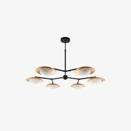 1950's Mid Century 6 Light Modern Raw Brass Pendant Sputnik Chandelier Light Chandelier With Ball Kingdomslightltd - thumbnail 1