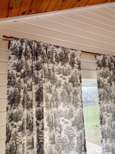 Black & White Toile Curtains Traditional Farmhouse Decor - Pair - image 1