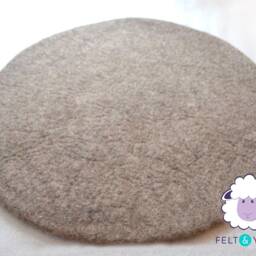50cm Wool Felt Brown Thick Sheet Chair Pad For Your Chair Fair Trade & Handmade Using Natural - thumbnail 2
