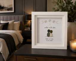 Couple Wall Art, Special Gift, Decor, Love Quote Picture, Sentimental Gift For Partner, Personalised Pebble Art Frame - thumbnail 1