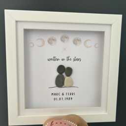 Couple Wall Art, Special Gift, Decor, Love Quote Picture, Sentimental Gift For Partner, Personalised Pebble Art Frame - thumbnail 2