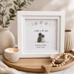 Couple Wall Art, Special Gift, Decor, Love Quote Picture, Sentimental Gift For Partner, Personalised Pebble Art Frame - thumbnail 3