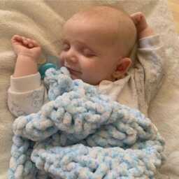 Chenille Baby Comforter With Dummy Loop Option - Knitted Lovey Soft Security Blanket For - thumbnail 3