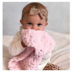 Chenille Baby Comforter With Dummy Loop Option - Knitted Lovey Soft Security Blanket For - thumbnail 2