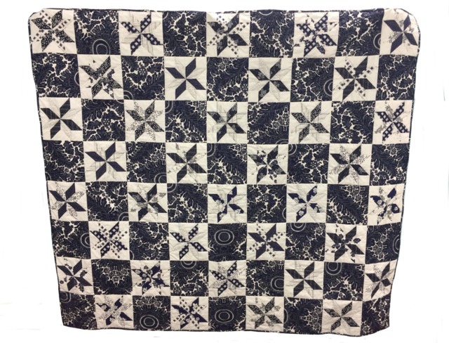 Free Domestic Shipping Handmade Navy & White Country Down Quilt Ready-Made/Finished Quilt/Comforter/Throw/Blanket - image 1