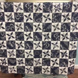 Free Domestic Shipping Handmade Navy & White Country Down Quilt Ready-Made/Finished Quilt/Comforter/Throw/Blanket - thumbnail 2
