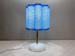 Handmade Ceramic Table Lamp With Pleated Lampshade - thumbnail 1