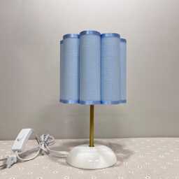 Handmade Ceramic Table Lamp With Pleated Lampshade - thumbnail 2