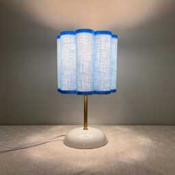 Handmade Ceramic Table Lamp With Pleated Lampshade - thumbnail 4