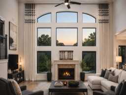 Extra Long Luxury Solid Linen Curtain Grommet Top Custom Made 16 17 18 20Ft Off White With Gray Stripes 2 Story Drape 100 - thumbnail 1