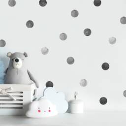 Watercolor Gray Polka Dot Wall Decals - Decor, Nursery Confetti Decals, Art, Kids Room Decal, Sprinkle A156 - thumbnail 1