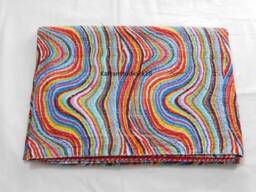 Handmade Indian Kantha Quilt Bedcover Colorful Cotton Bedspread Throw