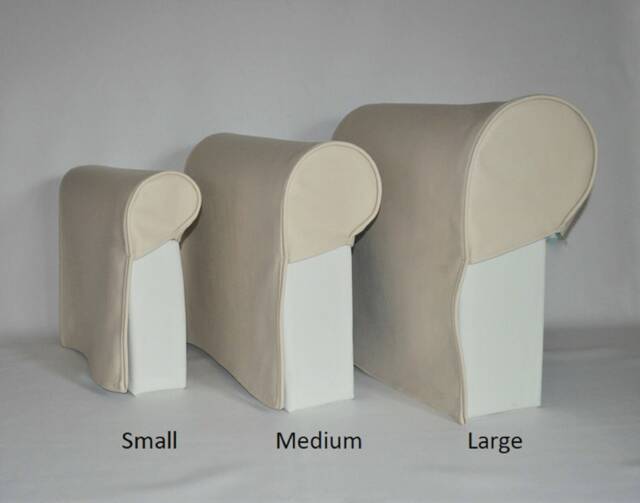 Cream Pair Faux Leather Queen Anne Style Antimacassar Sofa Chair Arm Cap Protectors - image 1