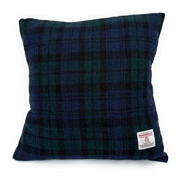 Harris Tweed Black Watch Tartan Square Cushion Cover Made in Scotland 40cm X - image 1