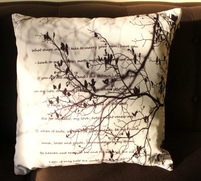 Valentine Gift Romantic Text Cushion Cover Black White Pillow Poetry Song Lyrics Luxury Pillowcase - image 1