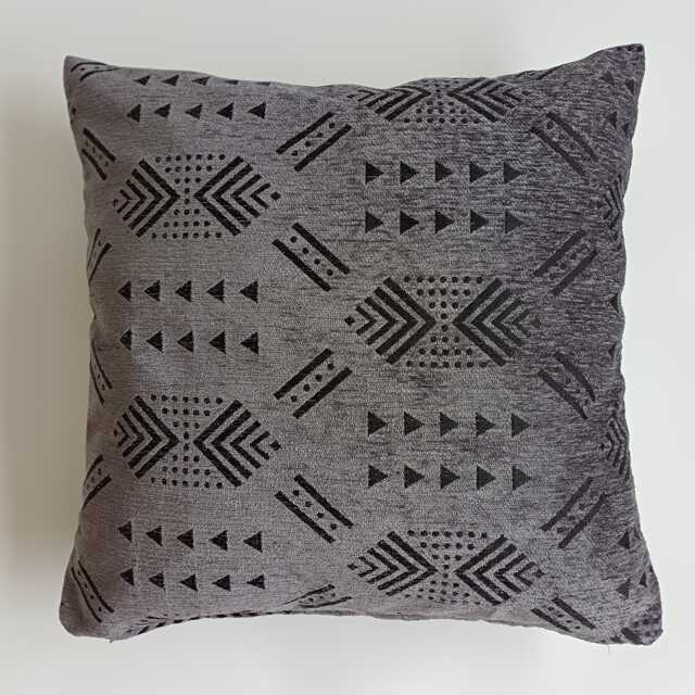 Moroccan Velvet Cushion Cover, Handmade Brocade Charcoal Pillow Case, Decorative 20''x20''/50x50 cm - image 1