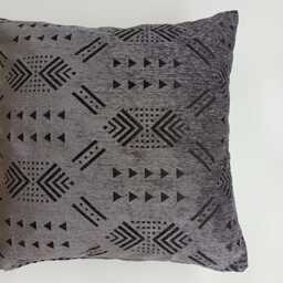 Moroccan Velvet Cushion Cover, Handmade Brocade Charcoal Pillow Case, Decorative 20''x20''/50x50 cm - thumbnail 2