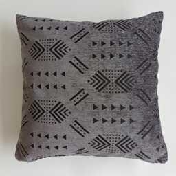 Moroccan Velvet Cushion Cover, Handmade Brocade Charcoal Pillow Case, Decorative 20''x20''/50x50 cm - thumbnail 1