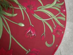 Christmas Home Decor Lilies Tree Skirt Xmas Holiday Swedish Ornament
