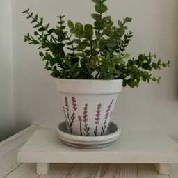 Painted Lavender Plant Pot Home Decor Vase, Birthday Gift - thumbnail 2