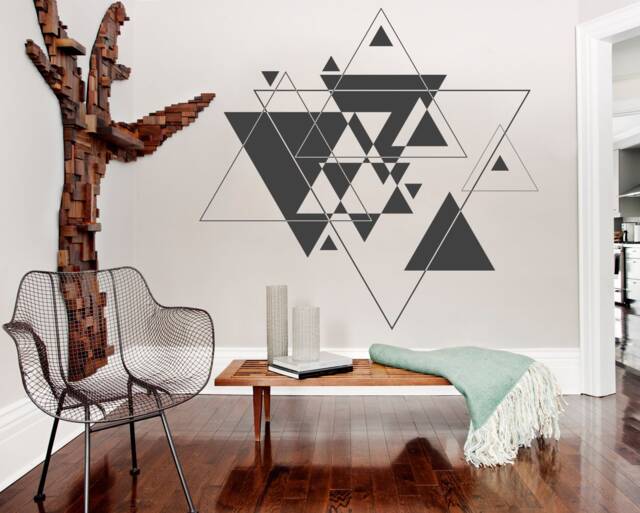 Mid Century Modern Triangle Wall Decal Geometric Art Decor - image 1