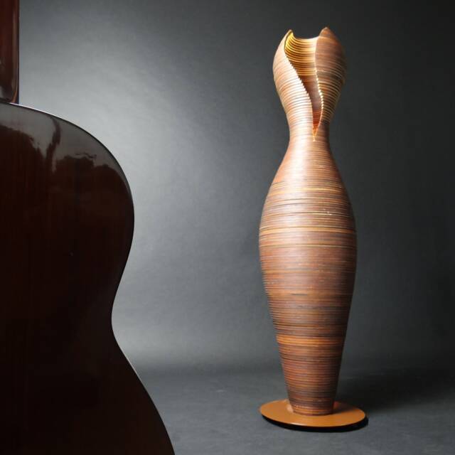 Artistic Wooden Floor Lamp With Metal Holder in Female Form - Luxuria L26 - image 1